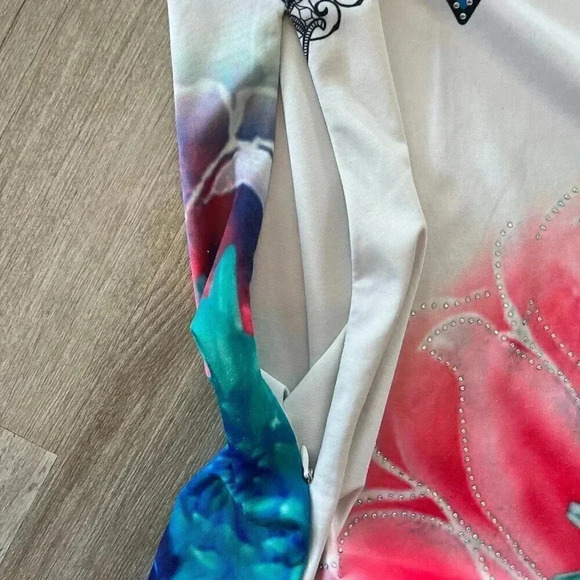 Womens Colorshow Fashion Unique Floral Beaded Dress - M - Picture 7 of 8